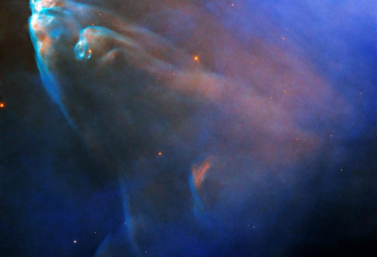 Hubble Witnesses Bright Shock Wave of Colliding Gases in Running Man Nebula