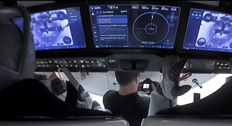 NASA SpaceX Crew-2 Astronauts Conduct First-Ever “Fly Around” From Inside Crew Dragon