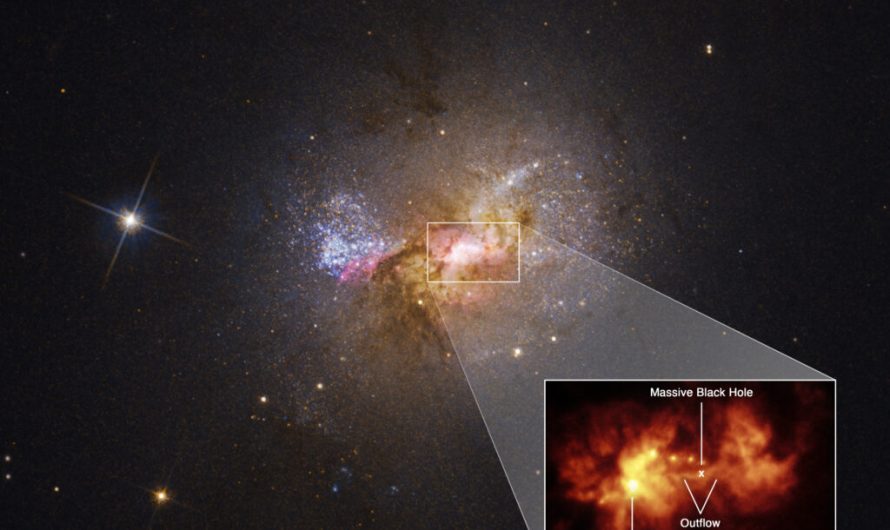 Hubble spots black hole “giving birth” to new star