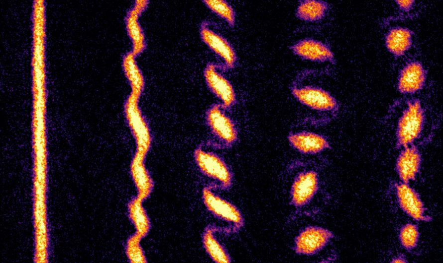 Ultracold atoms spun on a string form quantum tornadoes